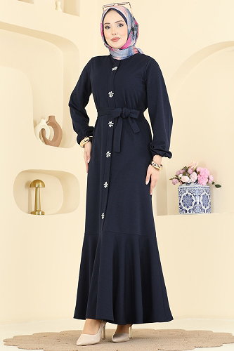 moda selvim Dress 24032UKB139 Navy Blue - Thumbnail