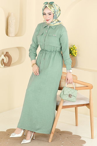 moda selvim Dress 24038UKB139 Mint - Thumbnail
