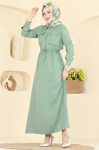 moda selvim Dress 24038UKB139 Mint - Thumbnail