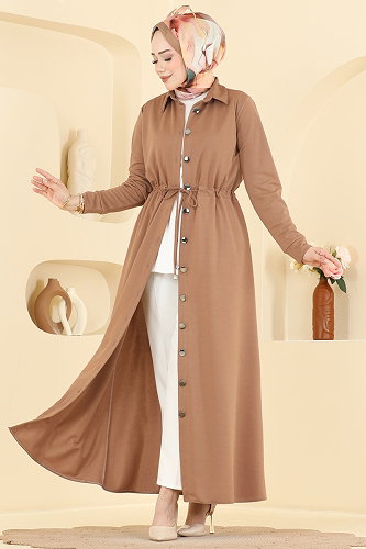 moda selvim Dress 24047UKBK1160 Latte - Thumbnail