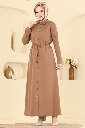 moda selvim الفستان لاتيه 24047UKBK1160 - Thumbnail