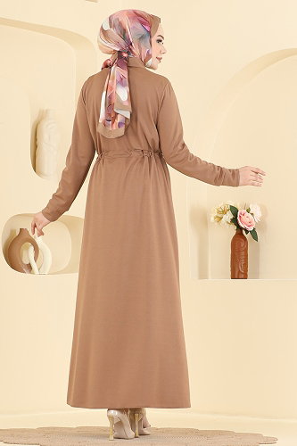 moda selvim الفستان لاتيه 24047UKBK1160 - Thumbnail