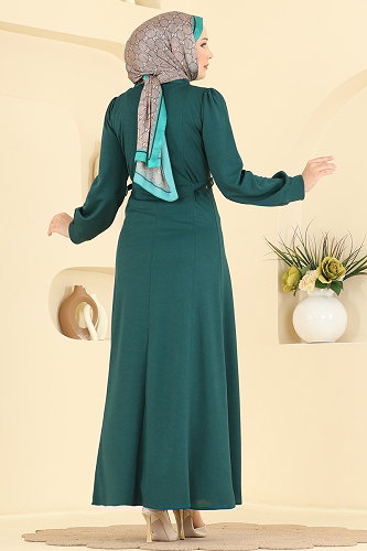 moda selvim Dress 24051UKBK1160 Petroleum - Thumbnail
