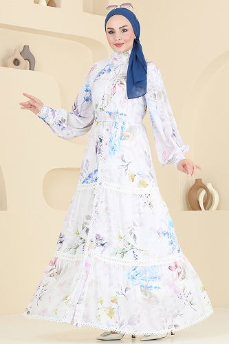 moda selvim الفستان سكري 2407JNF844 - Thumbnail