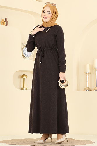 moda selvim Dress 24090UKBK1160 Brown - Thumbnail