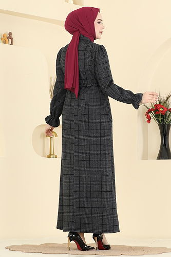 moda selvim Dress 24092UKBK1160 Anthracite - Thumbnail