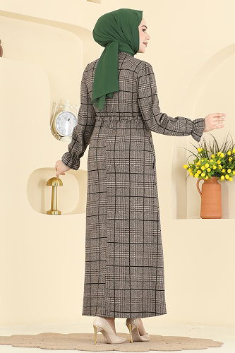 moda selvim الفستان بيج 24092UKBK1160 - Thumbnail