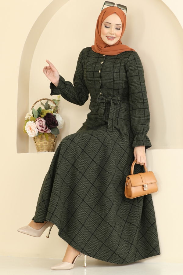 Modaselvim Dress Dress 24098UKBK1160 Khaki