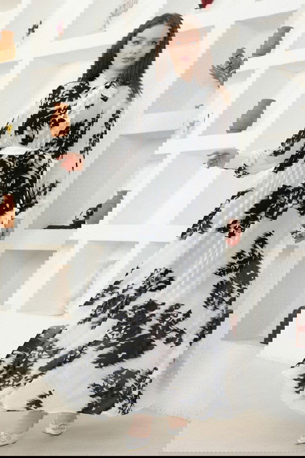 Modaselvim SUAL 2413JNF844 السكري&اسود فستان