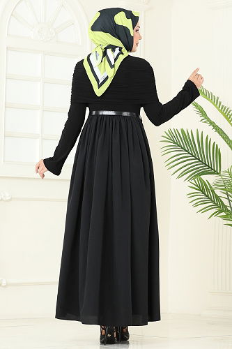 moda selvim Dress 2421ANT466 Black - Thumbnail