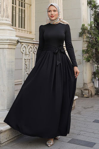 moda selvim Dress 2423ANT466 Black - Thumbnail