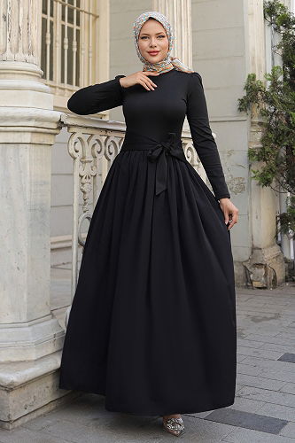 moda selvim Dress 2423ANT466 Black - Thumbnail