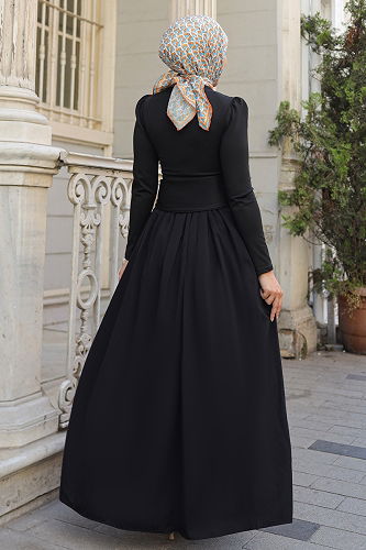 moda selvim Dress 2423ANT466 Black - Thumbnail