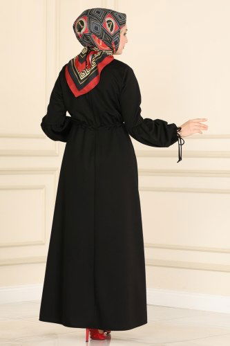 moda selvim Dress 2437SL432 Black - Thumbnail
