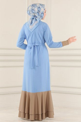 moda selvim Dress 2442SL432 Blue - Thumbnail