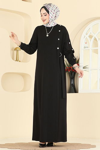 moda selvim Dress 2446ANT466 Black - Thumbnail