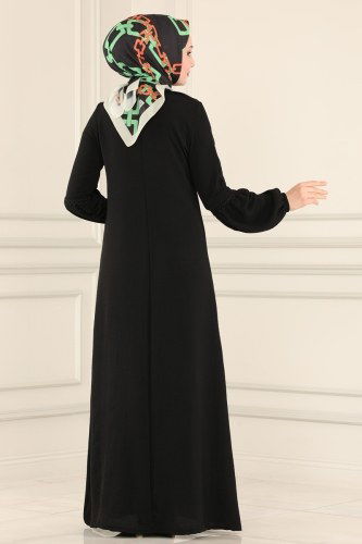moda selvim Dress 2447SL432 Black - Thumbnail