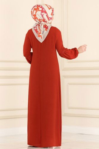 moda selvim Dress 2447SL432 Brick - Thumbnail