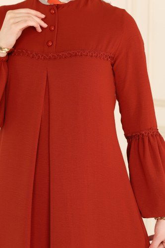 moda selvim Dress 2447SL432 Brick - Thumbnail