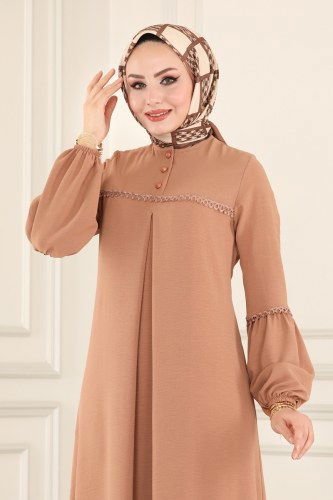 moda selvim 2447SL432 بودرة مع فيزيون فستان - Thumbnail