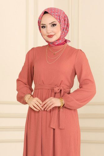 moda selvim 2453SVT808 الزهري فستان - Thumbnail