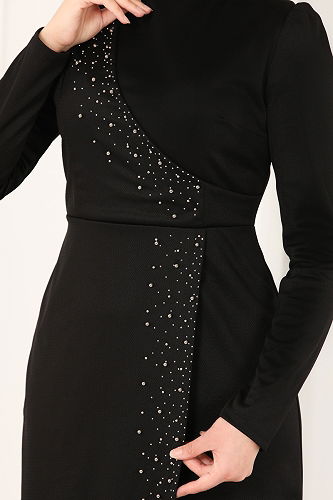 moda selvim Dress 2459ASMK1074 Black - Thumbnail