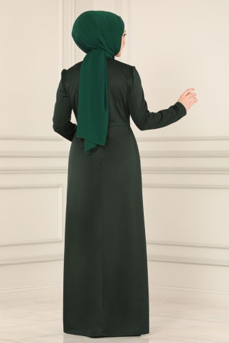 moda selvim الفستان زيتي 2459ASMK1074 - Thumbnail