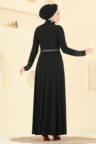 moda selvim Dress 2460ANT466 Black - Thumbnail