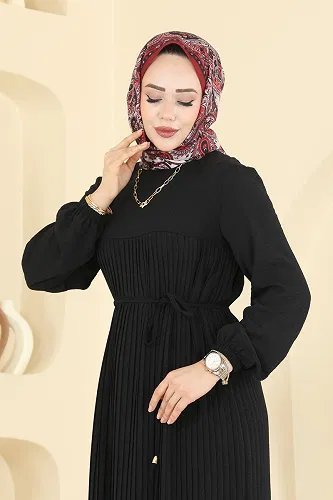 moda selvim Dress 2465MSZ1172 Black - Thumbnail