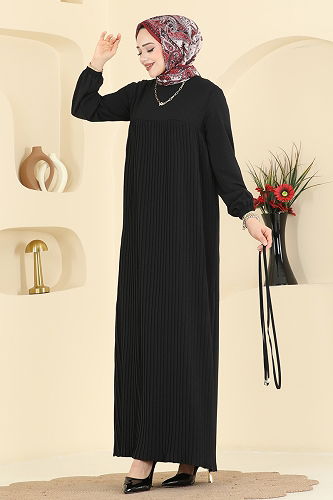 moda selvim الفستان أسود 2465MSZ1172 - Thumbnail