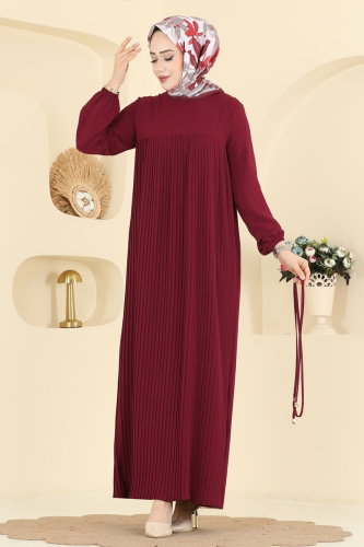 Dress 2465MSZ1172 Burgundy - Moda Selvim