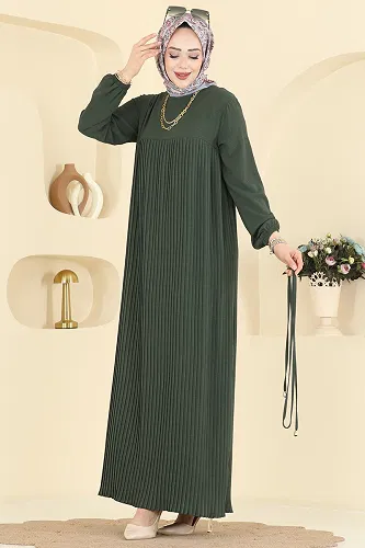 moda selvim Dress 2465MSZ1172 Khaki - Thumbnail