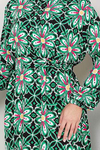 moda selvim Dress 2475HBS932-M Green - Thumbnail