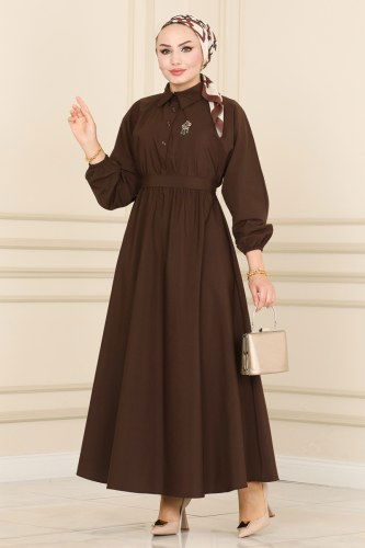 S.V.T. - Dress 2475SVT808 Brown
