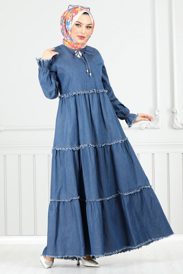 Modaselvim NET 20%+20% DISCOUNT IN THE CARD Dress 25018MTS1095-M Denim