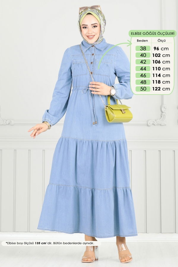 Modaselvim Dress Dress 25019MTS1094 Light Denim