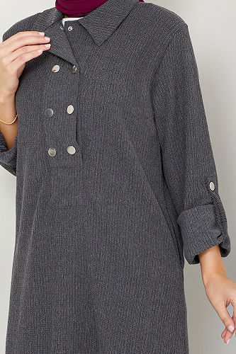 moda selvim DRESS 2501HBS932-M Anthracite - Thumbnail