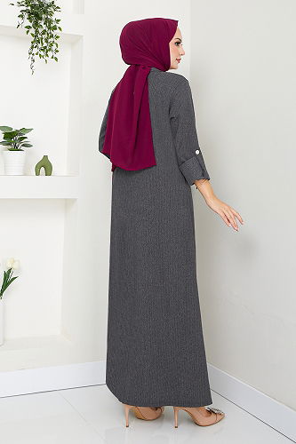 moda selvim DRESS 2501HBS932-M Anthracite - Thumbnail