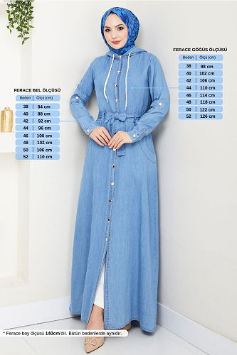 moda selvim Dress 25021MTS1095-M Light Denim - Thumbnail