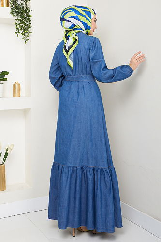 moda selvim الفستان جينز 25022MTS1095-M - Thumbnail