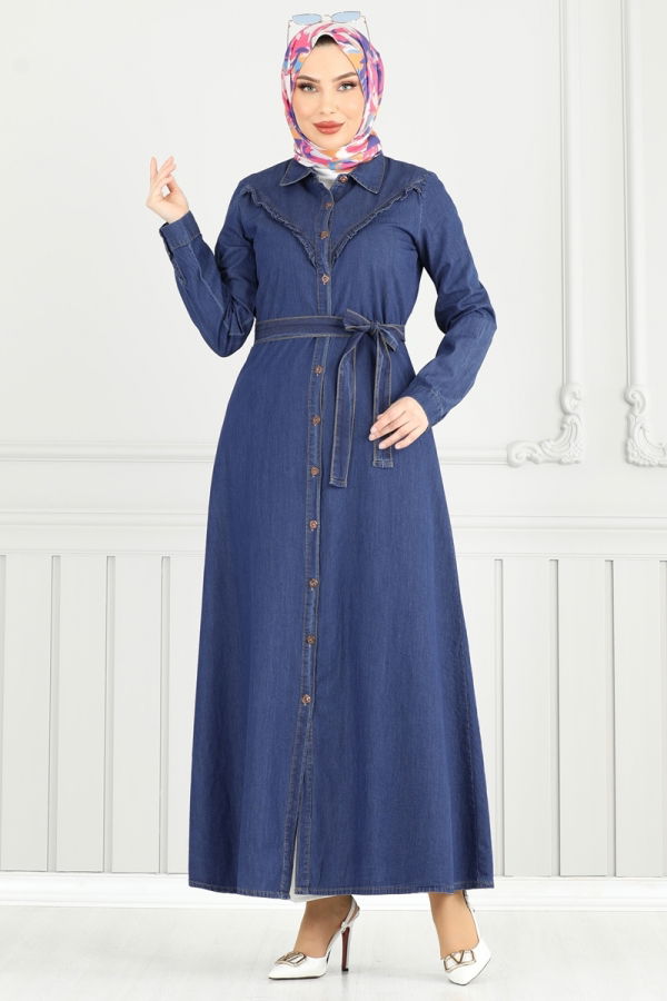 Modaselvim Grand Final Discount Dress 25023MTS1094 Denim