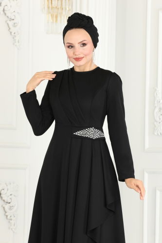 moda selvim Dress 2522SL432 Black - Thumbnail