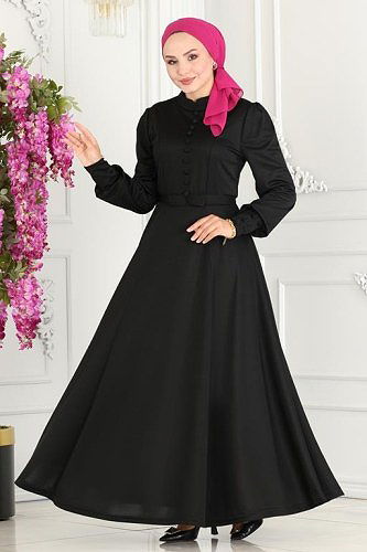 moda selvim Dress 252DVL817 Black - Thumbnail