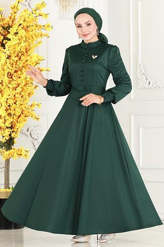 moda selvim الفستان زيتي 252DVL817 - Thumbnail