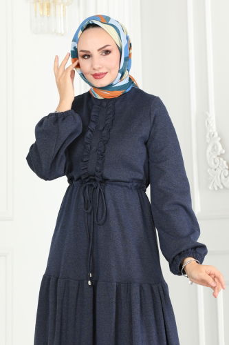 moda selvim Dress 2536SL432 Navy Blue - Thumbnail