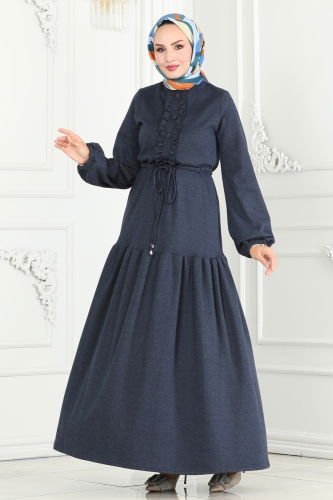 moda selvim Dress 2536SL432 Navy Blue - Thumbnail