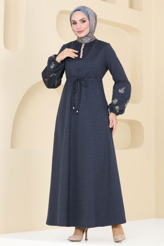 moda selvim Dress 2541SL432 Navy Blue - Thumbnail