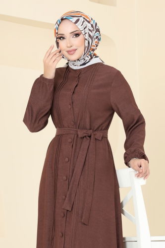 moda selvim Dress 2559SL432 Brown - Thumbnail