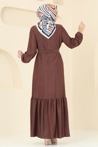 moda selvim Dress 2559SL432 Brown - Thumbnail