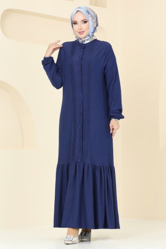 moda selvim Dress 2559SL432 Navy Blue - Thumbnail